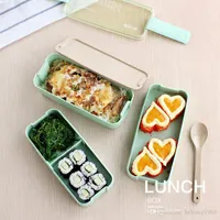 Creative Food Grade Plastic Bento Boxes Multi Couleur Enfants Boîte à lunch Portable Lunch Boîte à lunch Conteneur Vaisselle Set 12 8WD