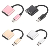 Type C Aux Audio Cable Adapter USB Type C to 3.5mm Headphone Jack 2 in 1 Charger Adapter For Type C Smartphones huawei