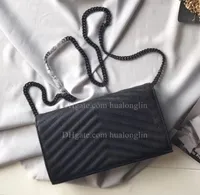 Äkta läder Designer Handväska Kvinnor Väska Högkvalitativ Original Box Messenger Shoulder Purse Chain With Card Holder Slot Koppling