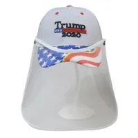 Haft Trump 2020 Kilki Kapelusze Kapelusze z Twarz Tarcza Make America Great Baseball Anti Spray Caps Maska