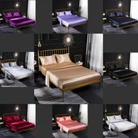 مصمم سرير لحاف غطاء سرير إضافي كبير الفراش مجموعات أربعة قطعة مجموعة تميت المنزل اللوازم الأوروبية والأمريكية الحرير الحرير اللون