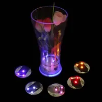 Bottiglia Luce LED adesivo rotondo impermeabile Flash Coasters Mat Paster alta luminosità ultra sottile Cup Adesivi partito regalo GGA370 150PCS