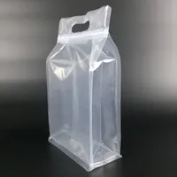 29 * 18 + 8cm 50 pcs altamente transparente zíper selo em pé sacos de empacotamento com suporte de alça de fechamento de zip de plástico sacos de embalagem malotes