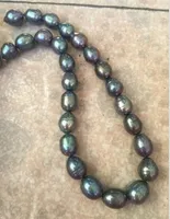atemberaubende barocke 12-13mm tahitian peacock blue pearl necklace 18inch 925silvedhr