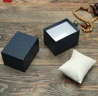 Orologi di carta scatola rettangolo Guarda scatole con il cuscino 3 colori Contenitori di regali di caso per la vigilanza dei monili da polso Pacchetto Imballaggio
