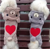 Bear Pet Dog Abbigliamento Love Heart Autunno e Inverno Spessa Cappotto caldo Cappotto Peloso Cat Cartoon Clothe Accessori 13YF UU