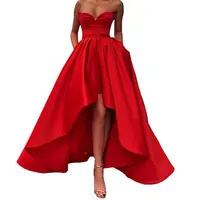 Sweety Vermelho cetim de alta Vestidos Low Prom 2020 Querida Cocktail Party Dress baratos Hi Lo regresso a casa graduação vestido pequeno do partido Curto Vestidos