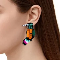 Etnische handgemaakte schattige stud oorbel voor meisje vintage verklaring maxi lange vogels papegaai oorring voor vrouwen mode-sieraden cadeau