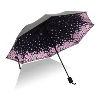 2018 Nouveau Designer Grand luxe coupe-vent pliant Parapluies Flamingo 8Ribs inversé trois plié coloré doux créatif décoration cadeau