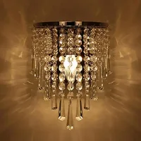 Lâmpada de parede de cristal moderna arandela de cromo para sala de estar casa de banho casa iluminação interior decoração luz de parede