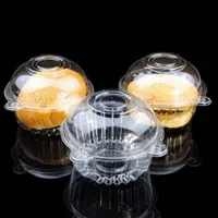 50pcs Clear Plastic Boîtes de cupcake Titulaire Boîtier Muffin Coque Gâteau Gâteau Outils de décoration Manga Pastelera Wrap cadeau