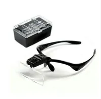 New Headband Magnifying Glass Eye Repair Magnifier 2LED Light 1.0/1.5/2.0/2.5/3.5X 5PC Glasses (NO BATTERY)