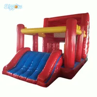 I lager PVC Commercial Grade Bouncy Castle, Car Shape Bounce House med Slide and Obalcle Course Game.