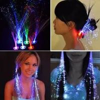 1200pcs Luminous Light Up LED Hair Extension Flash Braid Party Girl Hair Glow by Fiber Optic Christmas Halloween Night Lights Decoration