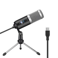 Bilgisayar Dizüstü PC USB Tak + Standı Studio Podcasting Kayıt mikrofonun Karaoke Mic için Profesyonel Mikrofon Kondenser