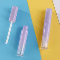 50st 4ml lila läppglansrör DIY Lip Gloss Containers Tom kosmetiska behållare Lipbalm Split Flasklås