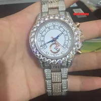 Diamant Herrenmode Uhr Gold Diamant Edelstahlarmband Hot Hip Hop Rap Stil Uhr automatische mechanische beliebte Uhr