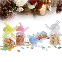 12 stks Mini Windmolens Candy Box Gunsten Baby Douche Bruiloft Gunsten Verjaardag Sweet Holder Kids Party Table Setting Gift Ideas
