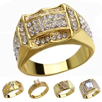 Diamant-Cluster Ring Gold Motorrad Frauen Männer Ringe Modeschmuck Wille und Sandy Drop Ship 080425