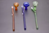 Renkli 14 cm Kavisli Cam Yağ brülörleri boru yeni tasarım Cam yağ tüp boru ile 10mm kadın kubbe Su Borular