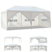 10'x20' Beyaz Açık Gazebo Canopy Düğün Çadır 6 Çıkarılabilir Pencere Duvarlar