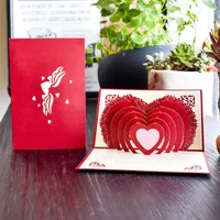 Workmanship Wedding Festive Greeting Card Party Supplies Exquisite 3D Three Dimensional Love Gift For Valentine Day 5bs Ww