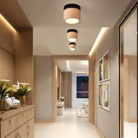 Nordic Wood LED Plafondverlichting Ronde Oppervlakte Gemonteerde Aisle Veranda Lichtarmaturen Woonkamer Trap Corridor Beboste plafondlamp