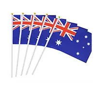 14x21cm 20х30см Австралии руке флаг с plactic рука Полюс размахивая австралийский национальные флаги полиэфира печати