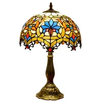 Tiffany stół biurko lampa witraż Europejskiej klasyczne światło żywiczne do salonu barokowy kwiat E27