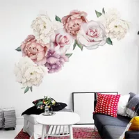 NOUVEAU Pivoine Fleurs Wall Sticker vinyle Flora autoadhésifs Wall Art Aquarelle pour Salon Chambre Maison Decor