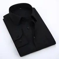 Akasya Kişi Sosyal Gömlek Siyah Erkek Elbise Gömlek Uzun Kollu Ofis Çalışma Gömlek Büyük Boy Erkek Giyim Özel Düğün
