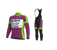 Winter Fleece Thermal Cycling Long Jersey Ropa Ciclismo + Bib Broek 2020 Bardiani CSF Faizane Pro-team met gel Pad-Pick Size: XS-4XL