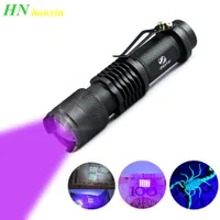 Haoxin LED UV-zaklamp Ultraviolet-toorts met zoomfunctie Mini UV Zwart Licht Huisdier Urine Vlekken Detector Scorpion Hunting