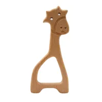4 pezzi in legno di faggio forma di giraffa per animali da latte per dentizione, dentizione, giocattoli, accessori per bambini per la realizzazione di collane per bambini