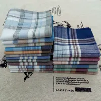 Cotton Handkerchief Square Classical Plaid Hand Towel Gentleman Male Pocket Squares for Banquet Party Supplies for Christmas gift
