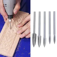 3mm / 4mm Schaft 3-8mm Fräser Weißstahl Scharfe Kanten Holzbearbeitungswerkzeuge Drei Klingen Holz Carving Messer