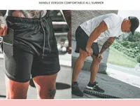 2019 새로운 남성 스포츠 체육관 의류 압축 전화 포켓 착용 기지층 짧은 바지 운동 솔리드 스타킹 반바지 바지