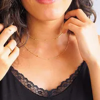 2019 New Multilayer Choker Necklace For Women Layers Smiple Gold Silve Small Beads Charm Pendants Chain Fashion Jewelry Gift