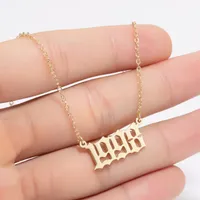 Handmade Personalized Old English Number Necklaces Custom Birth Year Necklace Special Year 1980-2020 Have Enough Stocks