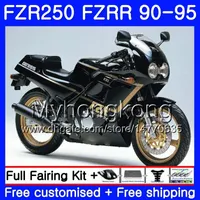 FZRR Negro Hot completo para Yamaha FZR-250 FZR 250R FZR250 90 91 92 93 94 95 250hm.20 FZR 250 FZR250R 1990 1991 1992 1993 1994 1995 Kit de carenización