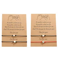 Wunsch-Armband mit Geschenk-Karte Frauen Herz-Freundschaft-Armbänder für Frauen Freundschaft Grußkarten Schmuck Geschenk