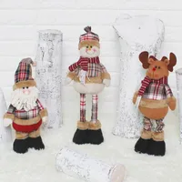 Santa Claus Einziehbare Puppe Kinder Weihnachtsgewebe Schneemann Deer Spielzeug Neues Jahr Weihnachtsgeburtstagsfeiergeschenke