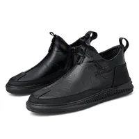 2019 hombres casual zapatos de diseño sólido luz confortable plano de los zapatos mocasines de cuero calzado zapatillas de deporte de Pisos homme mocassin * 9217