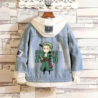 Ny Anime Cosplay Hot Hoodie One Piece Portgas `D` Ace Roronoa Zoro Monkey D. Luffy New Unisex Hoodie Fake Two-Pipe Sweater
