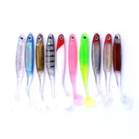 HENGJIA 10pcs Pesca Artificial Fishing Lure 52g Soft Lure Japan Shad Worm Swimbaits Jig Head Fly Fishing Silicon Rubber Fish