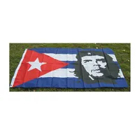 Cheevevara-kuba-flagga, skärmtryck 3x5ft 150x90, digital tryckt polyester hängande reklamanvändning utomhus inomhus användning, droppe frakt