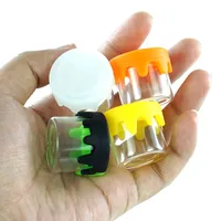 Klasa spożywcza nieprzywierająca szklana szklana słoiki wosk mini pojemnik Mała butelka z silikonową pokrywką
