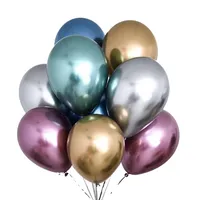 50 adet / takım 12 inç Parlak Dekorasyon Metal Inci Lateks Balonlar Kalın Krom Metalik Renkler Şişme Hava Topları Globos Doğum Günü Partisi