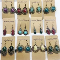10Pairs / lot bohemian mode dangle ljuskrona örhängen för diy hantverk smycken örhängen gåva mix färger ea012