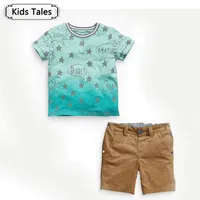 Dzieci Zestaw odzieży Dla Dzieci Fit Childrens Ubrania Star T-Shirt Spodnie 2 UNIDS / SET